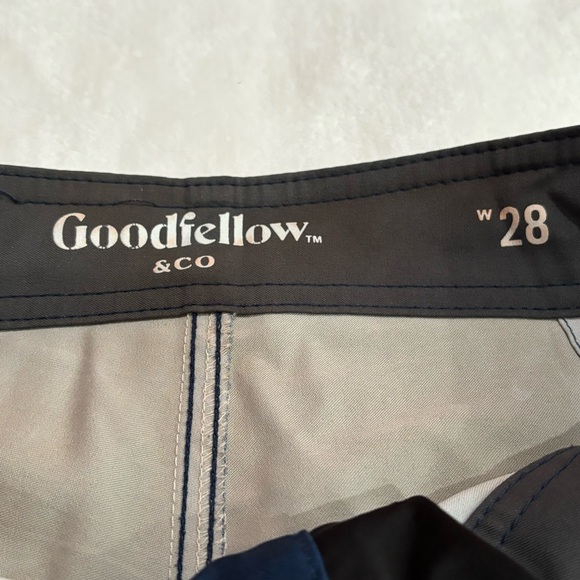 GOODFELLOW Men’s Striped Bathing Suit Swim Trunks Swim Shorts - blue, size 28 - Picture 2 of 3